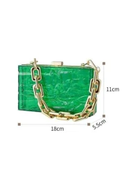 1pc Women s European And American Classic Fashion Acrylic Cracked Glacier Pattern Clutch Bag For Evening Party Birthday Women High End Transparent Crossbody Bag With Chain Fashion Party Bag Perfect Fo