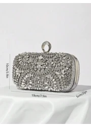 حقيبة مسائية مع تزيين بالراينستون، حقيبة يد حفلات للنساء، مثالية لحفلات الزفاف والسهرات والعشاء، تتناسب مع ث