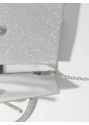 Glitter Bowkont Decorate Purse With Top Handle Evening Bag Black Crossbody Bags Wedding Party Shoulder Bag