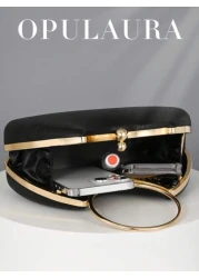 OpulAura Women s Metal Feeling Luxury Evening Clutch Bag Elegant Leather Party Handbag Shiny Formal Clutch For Dress Suitable For Formal Occasions Like Wedding Prom Birthday Bridesmaid Perfect For Par