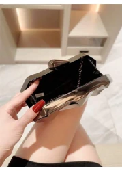 Moonlit EveBag 1pc Fashionable Metal Hardware Unique Shaped Evening Clutch Bag Party Bag Wedding Bag Chain Bag Formal Dress Bag Bride s Bag