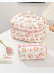 1 Piece Large Capacity Women Makeup Bag Fashion Sweet Style Cosmetic Bag Set Printed Wash Bag Sorting Storage Bag Vanity Organizer Beauty Case Zipper Pouch Makeup Bag Toiletry Bag Versatile Storage Ba
