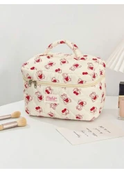1 Piece Cherry Bear Cosmetic Bag Set Cherry Pattern Multifunctional Makeup Bag Square Large Capacity Makeup Bag Travel Toiletry Bag Aesthetci Toiletry Bag Pencil Case Skincare Bag For Travel Cruises M