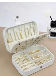 Large Capacity Jewelry Organizer Box Portable Travel Case For Earrings Rings Necklaces Multi Layer Storage With Zipper Makeup Toiletry Essentials Gift For Women Makeup Organizer