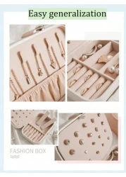 1pc Portable Jewelry Organizer Case Multifunctional Makeup Box Vanity Makeup Tray Foldable Large Capacity Travel Jewelry Display Box Jewelry Gift Box Minimalist Flip Cover Makeup Organizer