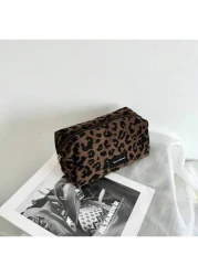 New Leopard Print Cosmetic Bag Lipstick Case Large Capacity Makeup Organizer Versatile Design Summer Travel Vacation Home Bathroom Decor Holiday Makeup Organizer