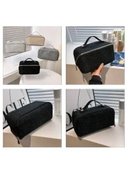 Shiny Makeup Bag Multifunctional Large Capacity Travel Cosmetic Bag Luxury Rhinestone Makeup Bag Shiny Cosmetic And Evening Bag Dinner Bag For Party Girls Women And Brides Perfect For Parties And Even