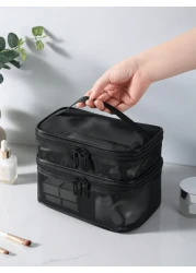 حقيبة مستحضرات التجميل متعددة الوظائف قطعة واحدة ، حقيبة منظم مكياج محمول ، حقيبة أدوات تجميل للسفر مقاومة لل