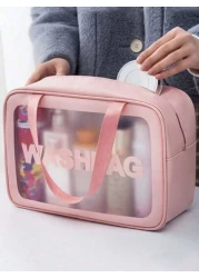 حقيبة أدوات تجميل كبيرة السعة مقاومة للماء 3/ قطعة واحدة، حقيبة منظم ذات طبقتين للمكياج، حافظة سفر متعددة الوظ