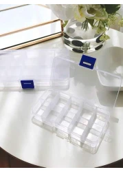 1pc Transparent Mesh Jewelry Box Multi Cell Detachable Travel Storage Box Jewelry Display Box Antioxidant Waterproof Dustproof Large Capacity Suitable For Rings Earrings Pendant Nail Jewelry Gifts For