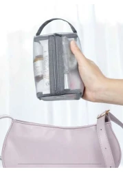 3 Packs Pouch Mesh Cosmetic Bag Portable Makeup Pouch Travel Toiletry Bag For Makeup Organizer Home Office Travel Accessories Mesh Makeu Makeup Organizer