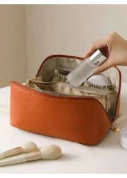1pc Large Capacity Travel Makeup Bag Multi Functional Makeup Bag Women s Portable Organizing Bag Makeup Bag Organizing Bag Daily Supplies PU School Supplies Student School Supplies Back To School Bag