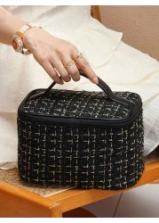 حقيبة يد أنيقة للمساحيق والمكياج، مُنظم حقيبة المساحيق، حقيبة المستلزمات الشخصية، حقيبة مساحيق للسفر، حقيبة