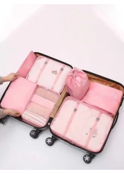 1 / 7 قطع حقيبة منظم السفر ، كيس تخزين PVC ، حقيبة سعة كبيرة لمستلزمات التجميل والأمتعة ، كيس أحذية ، حقيبة مكياج ،