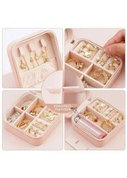 1pc Portable Jewelry Case Small Jewelry Boxes For Women Simple Home Jewelry Organizer Travel Organizer Fine Mini Storage Box For Travel Jewelry Zipper Case For Earrings Rings Necklaces Bracelets Porta