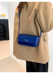 Clean Color Minimalistic Elegant New Style Patent Leather Small Square Bag For School Work Casual Travel And Outdoor Activities