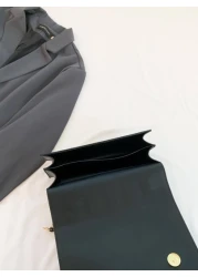 Letter Graphic Flap Chain Square Bag Small Minimalist