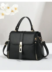 PLANEE Lightweight Business Clamshell Square Bag With Top Handle Shoulder Small Bag Fashionable Crossbody Bag High End Solid Color Small Square Bag Classic Versatile Commuter Small Bag Ideal For Offic