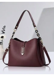 Fashion Solid Color Women s Handbag Women s Chain Crossbody Bag Anti Theft Shoulder Bag Women s PU Leather Shoulder Bag With Phone Wallet Bucket Bag Bag For Women Elegant Best Mothers Day Gifts Ever