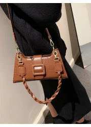 حقيبة خفيفة محفورة بنمط تمساح للفتيات والنساء الشابات وطالبات الجامعات والمبتدئين والموظفات، خاصة للتنقل، ا