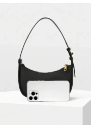 MOTF PREMIUM حقيبة كتف جلد صناعي سحاب أنيقة للتنقل