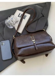 Fashionable Casual Style Solid Color Square Bag Flap Bag Pendant Not Included Suitable For University College Classroom Commute Work Office Festivals Vacation Holiday Party Travel For Women Rookies Wh