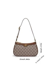 Fashionable Classic And Versatile Solid Color PU Waterproof Fabric Shoulder Bag Metal Buckle Decorative Design Underarm Baguette Bag Full Body Print Design Shoulder Bag Suitable For Shopping Commuting