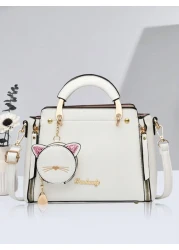 PLANEE Letter Decorated Handbag With Cute Cat Coin Purse Fashionable Mini Crossbody Bag Fashionable Shoulder Bag For Women Best Mothers Day Gifts Ever
