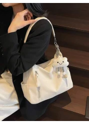 Matte Finish Large Capacity Fashion Versatile Shoulder Bag Elegant Beach Tote Handbag Shopping Bag