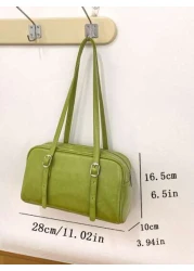 Women s Solid Color Versatile Simple Shoulder Bag For Commuting