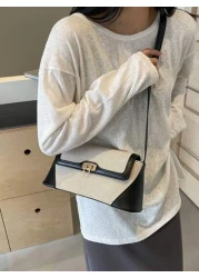 حقيبة طويلة صدفية اللون خفيفة الوزن، مناسبة للبنات والسيدات وطلاب الجامعة والمبتدئين والموظفين البيض، مناسب