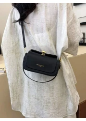 Fashionable Classic Multifunctional Solid Color PU Waterproof Fabric Solid Color Decoration Design Metal Buckle Decoration Design Double Handle Handbag Versatile Small Box Bag With Simple Elegant Suit