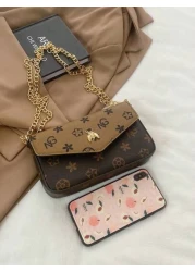 حقيبة كتف معدنية عصرية بسيطة مزودة بسلسلة، حقيبة كتف عتيقة