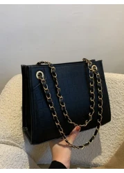 Lightweight Business Casual Crocodile Embossed Chain Square Bag For Teen Girls Women College Students Rookies White collar Workers Perfect for Office Work Business Commute Best Work Bag for Women For