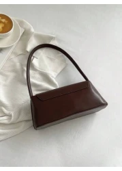 Small Bag Solid Color Push Lock Flap