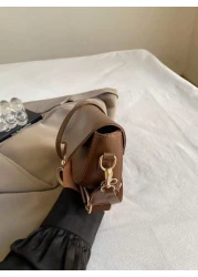 Fashionable Solid Color Mini Crossbody Bag Minimalist Reversible Design Suitable For Women Daily Use Date Gift With Adjustable Strap