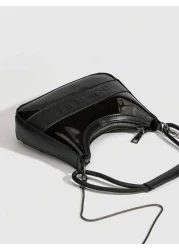 Transparent Crescent Moon PVC Crossbody Bag With Chain Versatile Niche Design Shoulder Bag