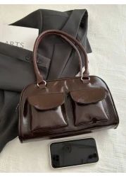 Fashionable And Simple Solid Color Side Pocket Shoulder Bag Suitable For Shopping Wallets Shopping Young Women College Students Newcomers And White Collar Workers They Are Very Suitable For Offices Un
