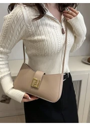 Ladies Fashionable And Casual Commuting Shoulder Bag Four Season Clean Color Portable Diagonal Shoulder Bag Suitable For Dates Shopping Gifts Shopping Wallets Young Women College Students Newcomers Wh