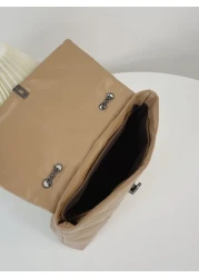 1pc Solid Color PU Leather Elegant Minimalist Stylish Stitching Metal Chain Crossbody Shoulder Bag With Flap Lock Suitable For Daily Wear Shopping Gathering And Cosmetic Storage Etc