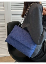 Quilted Pattern Grommet Eyelet Square Bag Crossbody Bag Shoulder Bag Minimalist Vintage Portable For Teacher Gifts For Girl For Woman Perfect For Office Work Business Commute Shopping