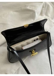 Fashion Simple Casual Pu Flap Underarm Bag Suitable For Shopping Purse Students Young Women Office Women Perfect For Office College Work Business Commuting Outdoor Activities Travelling And Picnic