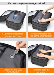 WEIXIER Vacuum Compression Travel Backpack With Laptop Compartment Multifunctional Rucksack For Business College Travel Graduation Camping