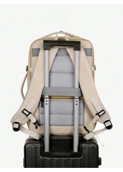 New Fashionable Simple Solid Color Large Capacity Backpack For Business Travel Luggage Bag Short Distance Multi Pocket Business Computer Bag Commuter Backpack