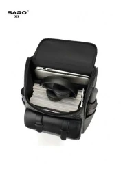 saroxi Men s Fashion Backpack Casual Dual Shoulder Backpack Korean Printed Wear Resistant Waterproof Large Capacity Travel Laptop Hiking Bag Zipper Suitable For Commute PU Black Floral Pattern Gift Fo