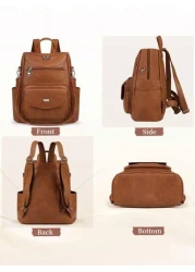 NEWHEY حقيبة ظهر جلد صناعي (بو) للرجال ، حقيبة ظهر محورية قابلة للتحويل ، حقيبة ظهر مضادة للماء ، حقائب ظهر أنيقة ل