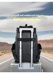 Men PU Floral Vintage Backpack Large Capacity Business Commuter Bag Stylish Casual Travel Laptop Bag Perfect Gift For Men Suitable For Students And All Occasions Lightweight Portable Design For Quick