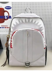 New Spring Summer Fashion Luminous Shark Graphic Backpack Large Capacity Student Bag Personality Casual Bag With USB Charging Port Fits Laptop Books Documents Clothes Suitable For School Business Trip