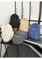 حقيبة ظهر سعة عالية للمراهقين ، حقيبة مدرسية كاجوال من النايلون مع حزام قابل للتعديل ، أغلاق بسوستة ، بطانة من