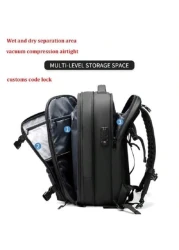 Men s Travel Backpack 17 Laptop Backpack Vacuum Compression Backpack Business Large Capacity School Backpack Expand Outdoor Backpack Commute Book Bag School Bag Gifts Fall Christmas Scream Bag Backpac